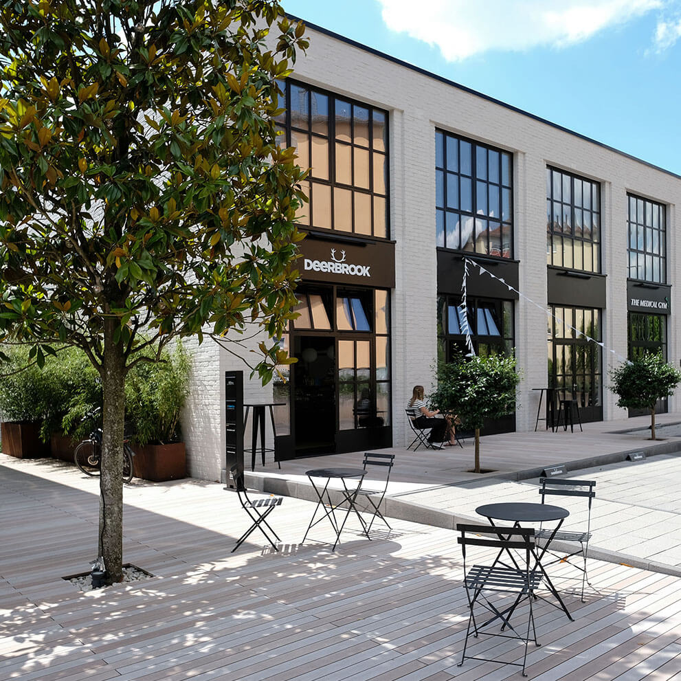 Loftgebäude in dem sich das Bistro befindet von außen, Vermietung durch Eberhard Horn Real Estates